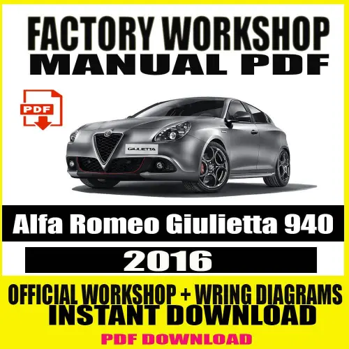 2016 Alfa Romeo Giulietta 940 Workshop Manual – Official Repair Guide