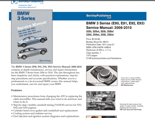 BMW 3 Series E90 E91 E92 E93 Service Repair Manual