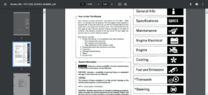 Honda CR-V WORKSHOP MANUAL (1995 -2001)