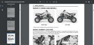 Kawasaki KFX 400 Workshop Manual (2003-2006)