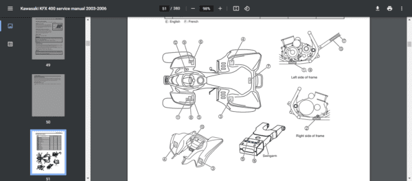 Kawasaki KFX 400 service manual repair 2003-2006