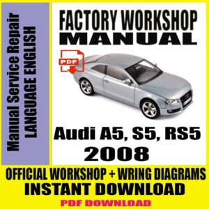 Audi A5, S5, RS5 2008 WORKSHOP Manual Service Repair