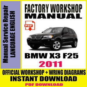 BMW Series X3 F25 2011 OFFICIAL WORKSHOP Manual Service Repair