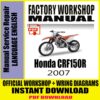 honda crf150r 2007 official workshop service repair manual