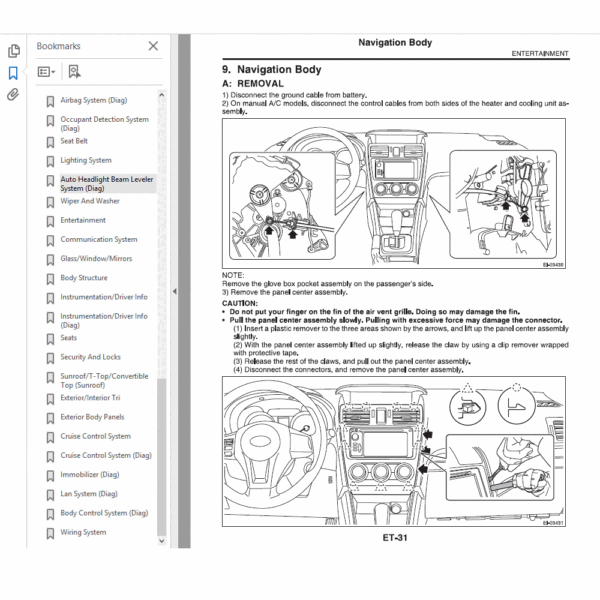 SUBARU XV 2011-2016 Manual Service  Repair - Image 5