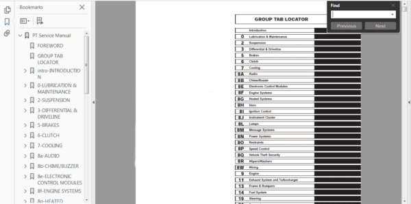 CHRYSLER PT CRUISER 2000-2010 Factory Service Manual - Image 3