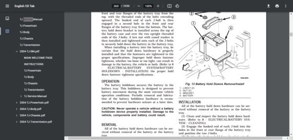 JEEP TJ WRANGLER Workshop Manual 1997–2006 - Image 4