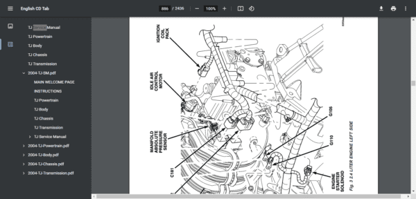 JEEP TJ WRANGLER Workshop Manual 1997–2006 - Image 2
