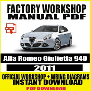 2011 Alfa Romeo Giulietta 940 Service Repair Manual PDF