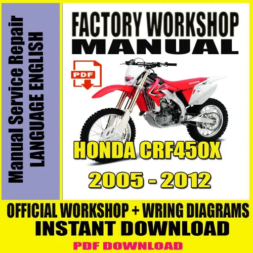 Official Honda CRF450X Workshop Manual (2005-2012) with wiring diagrams and repair instructions