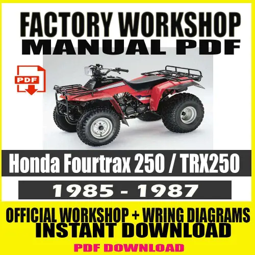 Honda Fourtrax 250/TRX250 Workshop Manual (1985-1987)