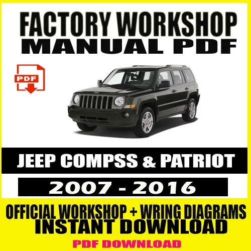 Jeep Compass and Patriot Workshop Manual Cover - Factory Service and Repair Guide (2007-2016)