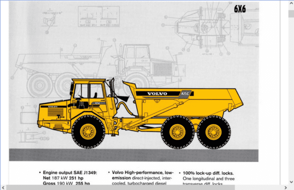 Volvo A25C Articulated Dump Truck Service Repair Shop Manual