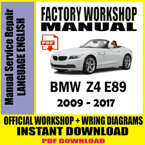 BMW Z4 E89 Workshop Manual (2009-2017) Cover with Factory Service Guide Details