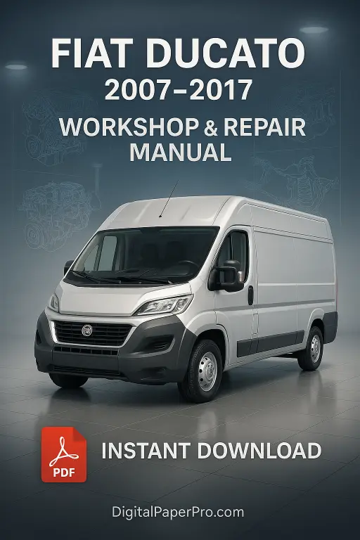 Fiat Ducato Workshop Manual (2007-2017) cover, featuring service and repair instructions.