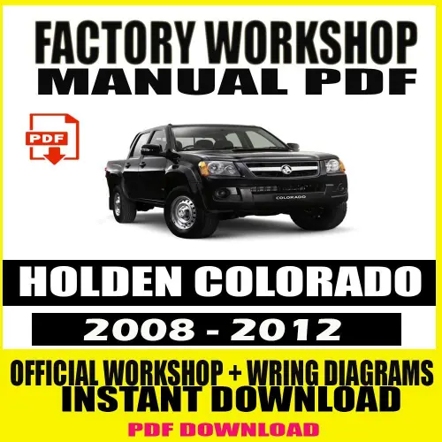 Holden Colorado 2008-2012 Workshop Manual Cover - Factory Repair and Wiring Diagrams