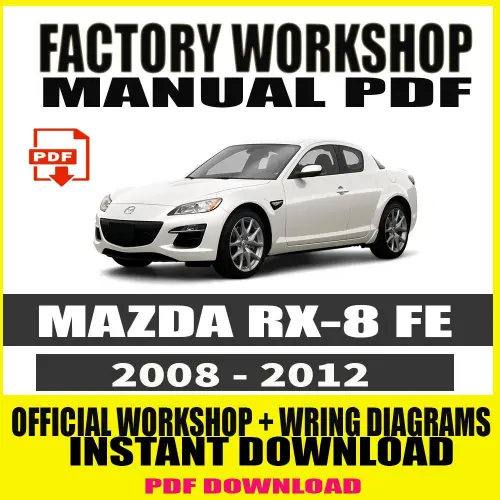 over of the Official Mazda RX-8 Workshop Manual (2008–2012), featuring comprehensive service, repair, and wiring diagrams.