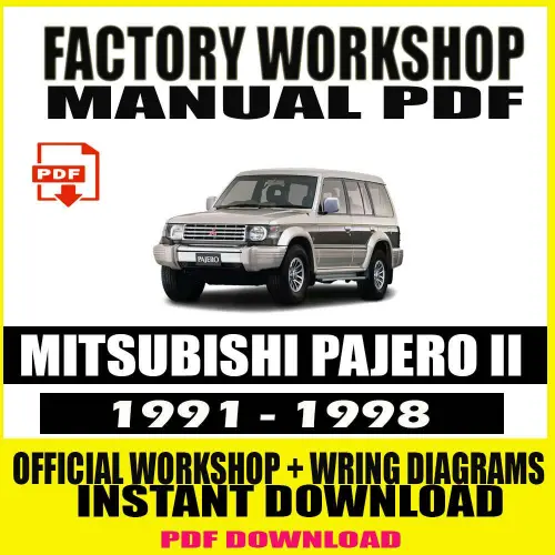 Mitsubishi Pajero II Workshop Manual – Official Service Guide