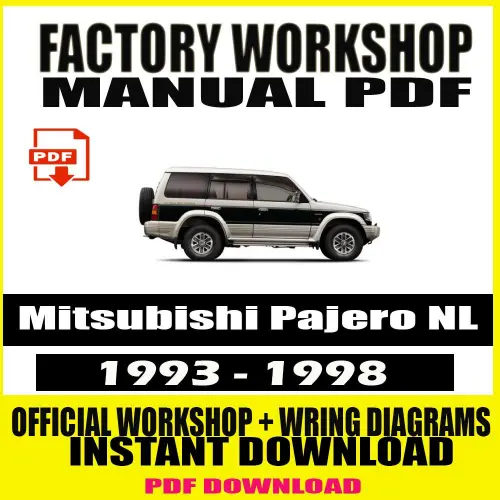 Mitsubishi Pajero NL Workshop Manual (1993-1998) - Factory Repair Guide