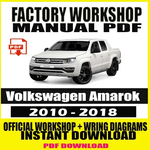 Workshop Manual for Volkswagen Amarok (2010–2018) with detailed repair procedures, maintenance guides, and wiring diagrams.